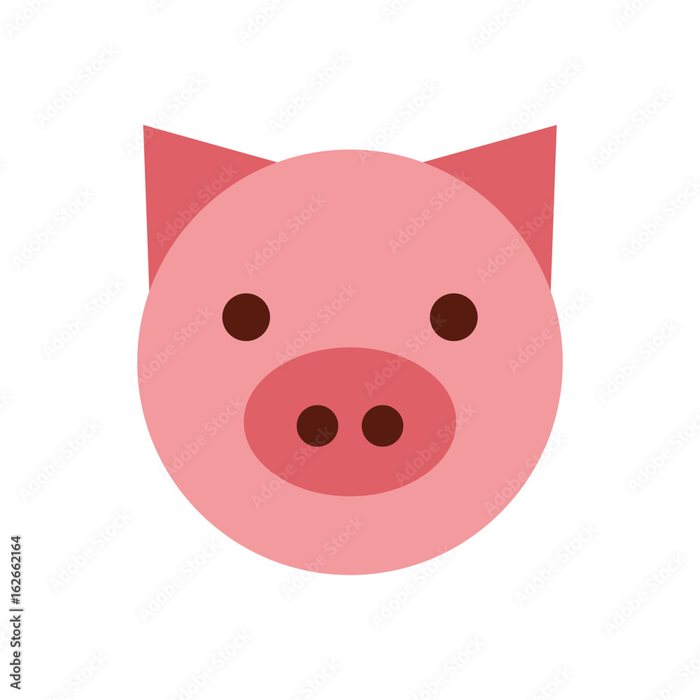 pig head farm icon vector illustration design