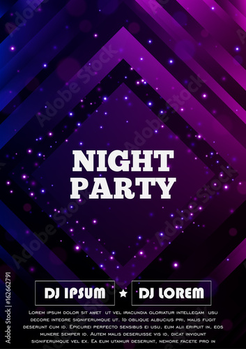 Party club flyer. Vector poster template.
