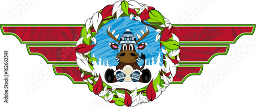 Cartoon Wooly Hat Reindeer