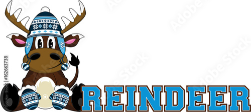 Cartoon Wooly Hat Reindeer