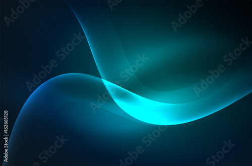 Smoky glowing waves in the dark