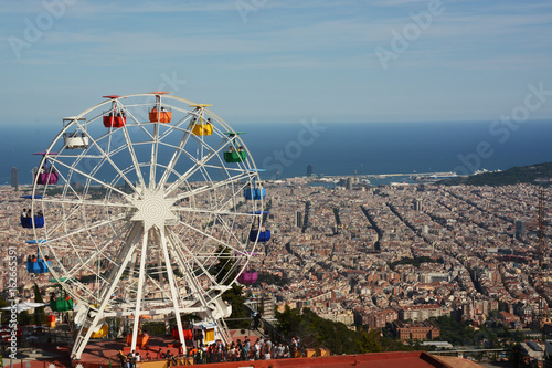 Ferris wheel on the mountain Tibidabo in Barcelona