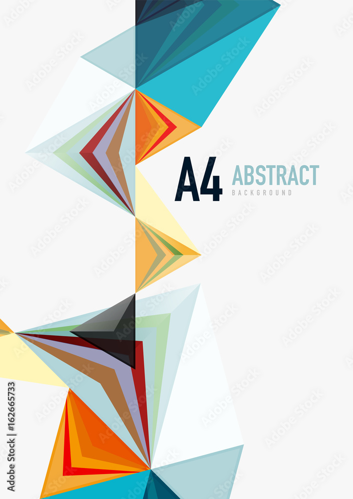 Triangular low poly vector a4 size geometric abstract template Triangular low poly vector a4 size geometric abstract template