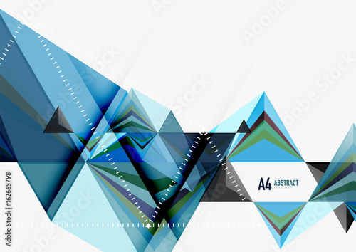 Triangular low poly vector a4 size geometric abstract template