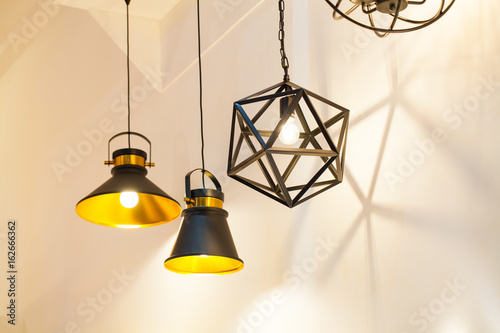 Beautiful chandelier  hanging on ceiling