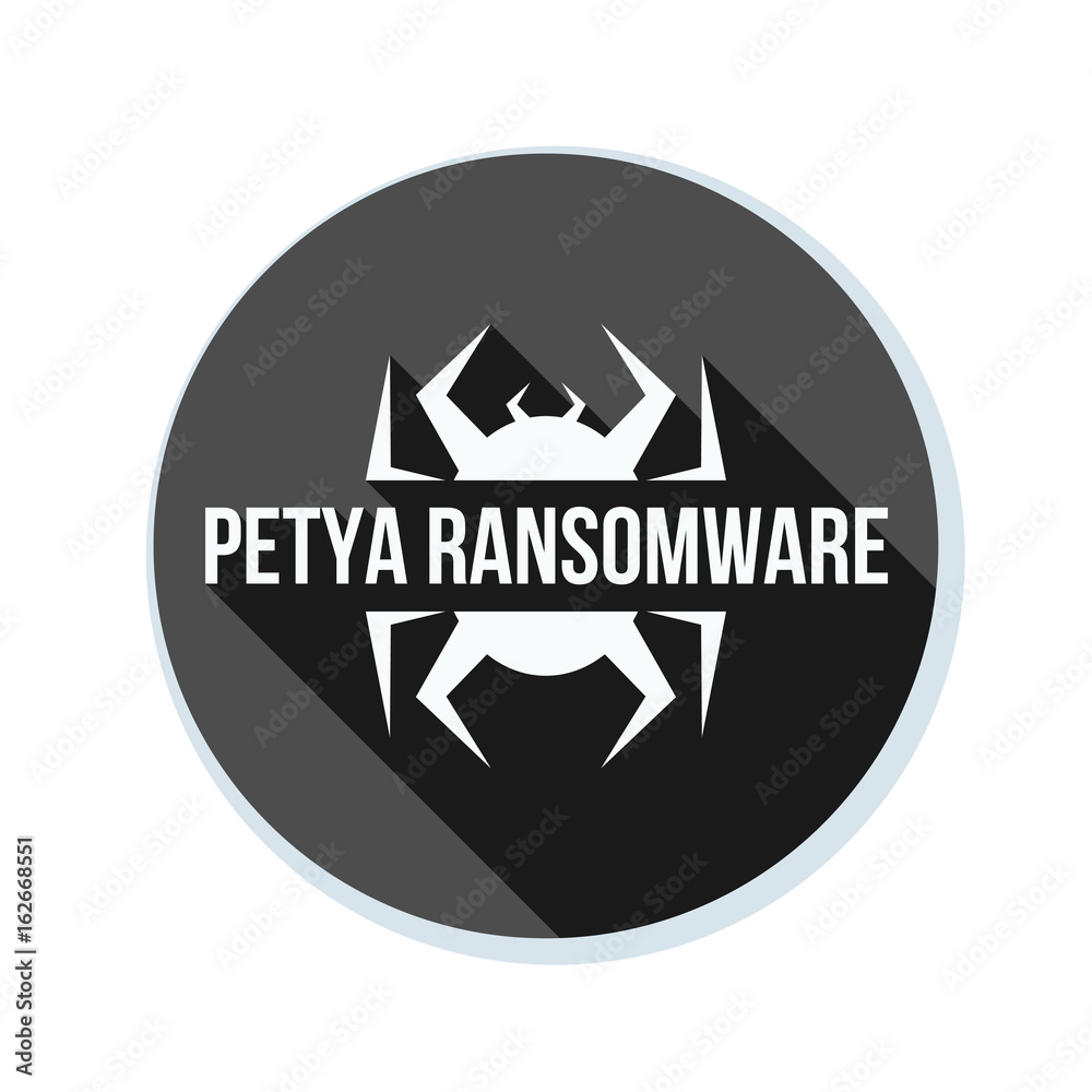 Petya Ransmoware hazard sign illustration Petya Ransmoware hazard sign illustration