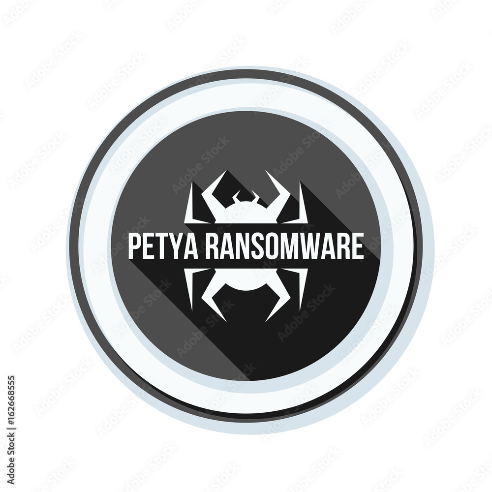 Petya Ransmoware hazard sign illustration Petya Ransmoware hazard sign illustration
