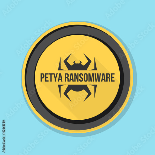 Petya Ransmoware hazard sign illustration