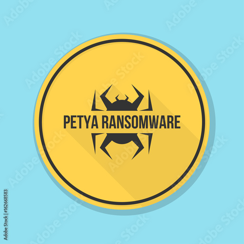 Petya Ransmoware hazard sign illustration