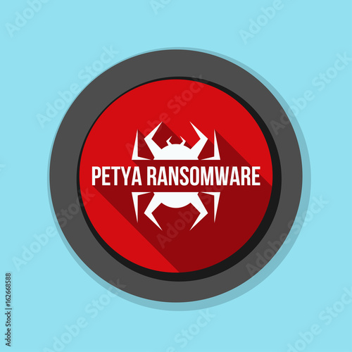 Petya Ransmoware hazard sign illustration