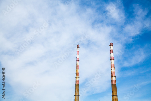 The Poolbeg chimneys in Dublin bay, Dublin, Ireland photo