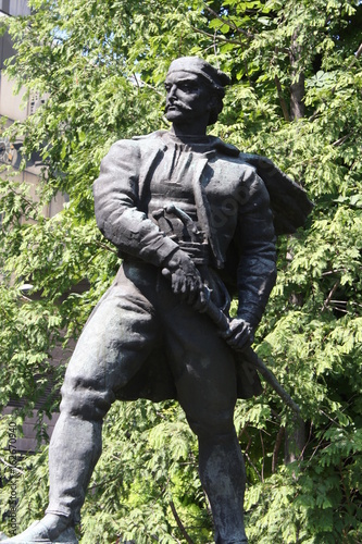 Statue of Vasilije Vasa Carapic in Belgrade, known as the Dragon from Avala was Serbian military commander that participated in the First Serbian Uprising of the Serbian Revolution 