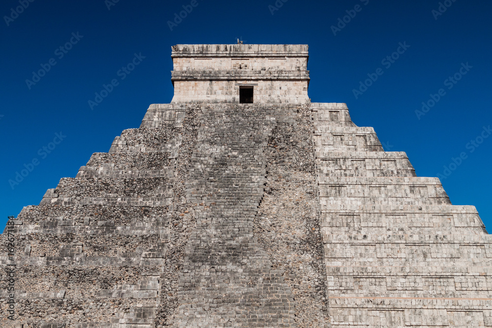 Pyramid Kukulkan in the Mayan archeological site Chichen Itza, Mexico