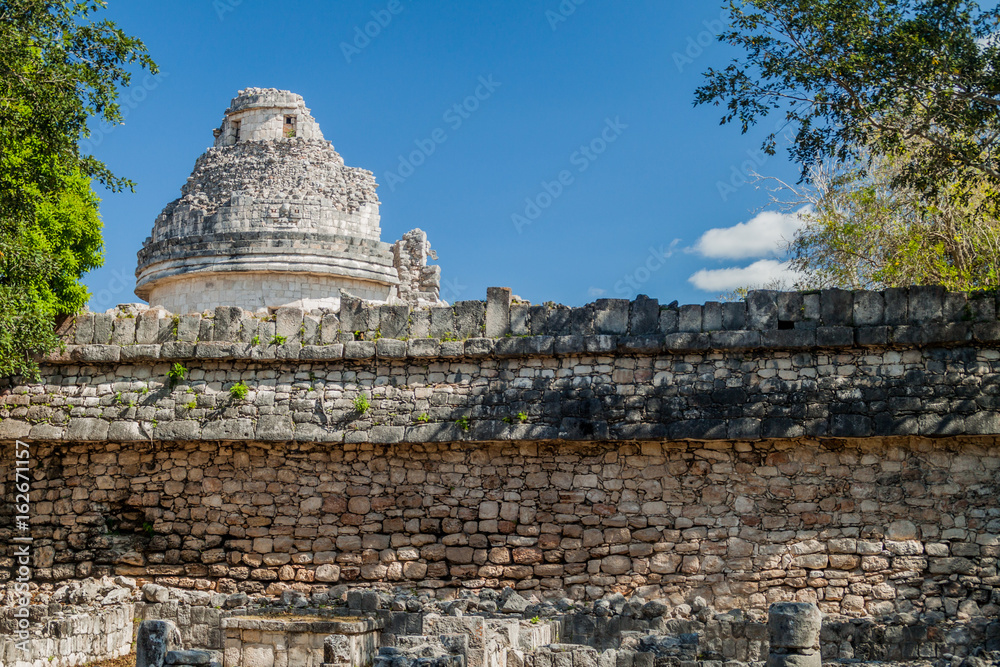 El Caracol, the Observatory in ancient Mayan city Chichen Itza, Mexico