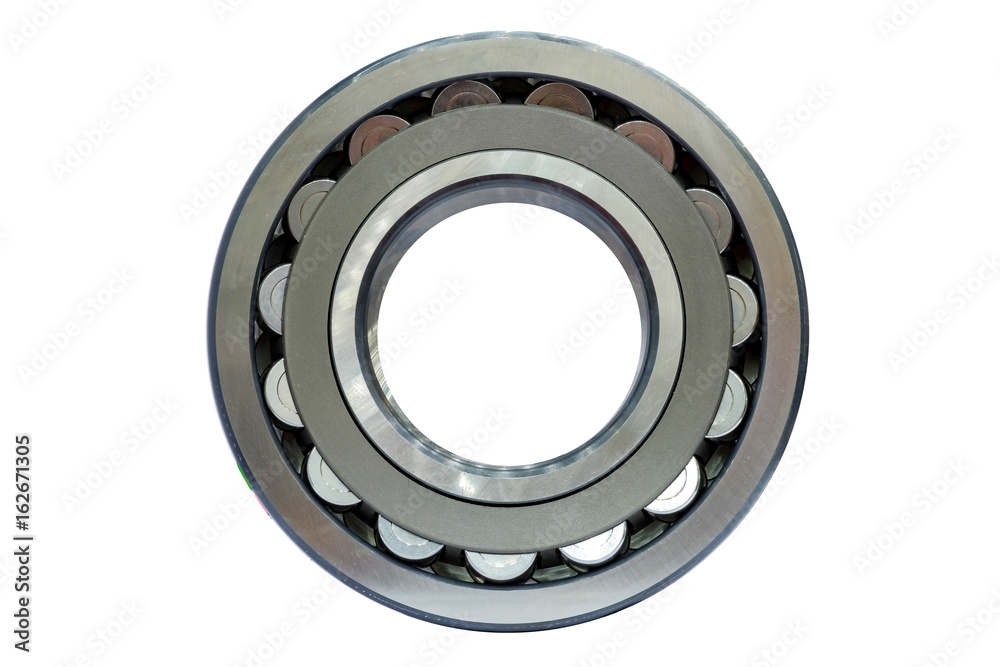 Spherical roller bearing for smart factory industrial 4.0, isolated on white background Spherical roller bearing for smart factory industrial 4.0, isolated on white background