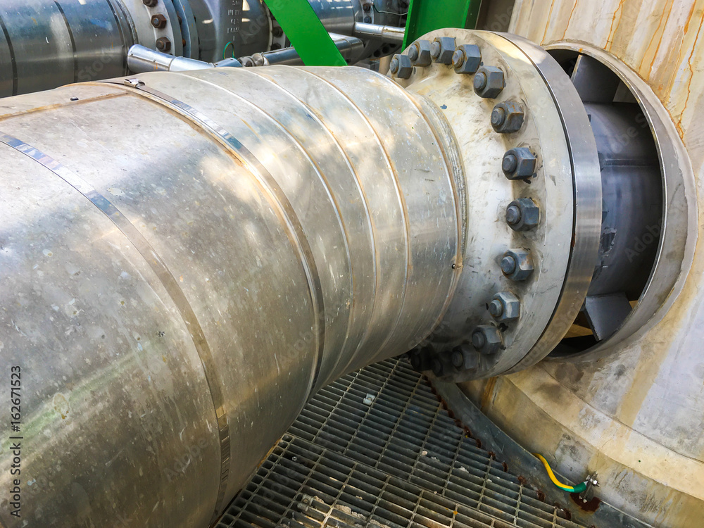 Close up of pipe flanges with bolts and nut Close up of pipe flanges with bolts and nut