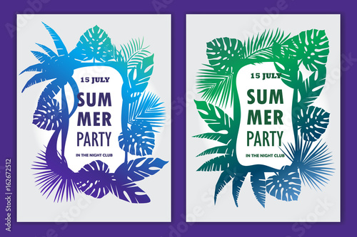 Set of beautiful tropical banners. 