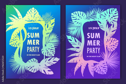 Set of beautiful tropical banners. 