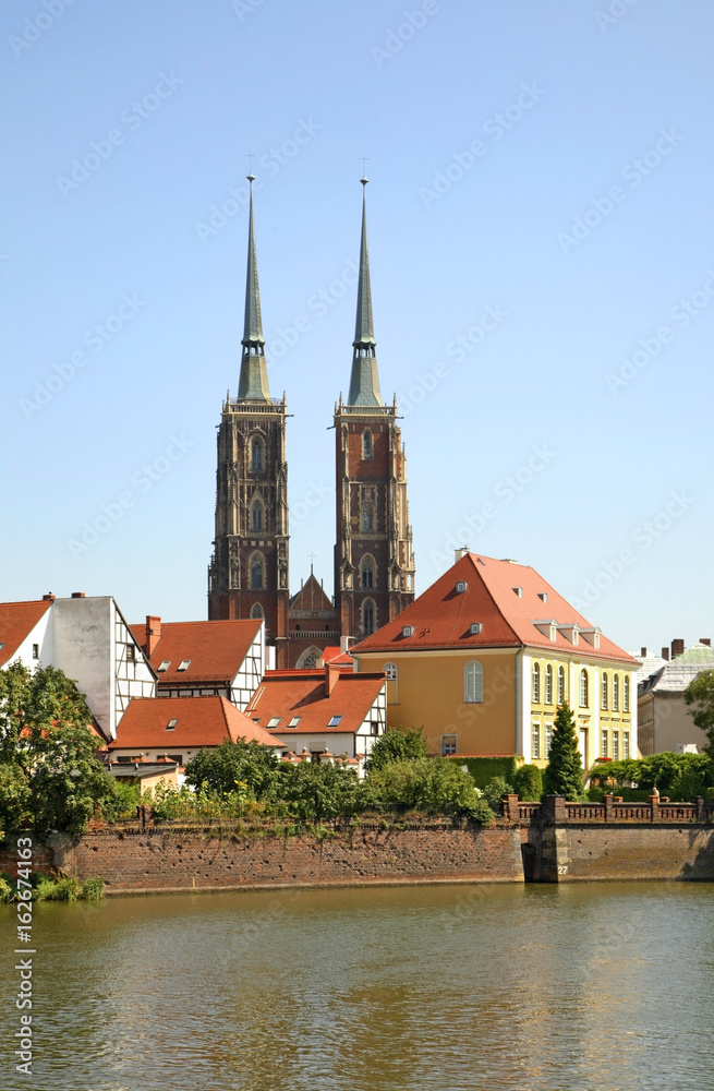 View of Ostrow Tumski in Wroclaw. Poland