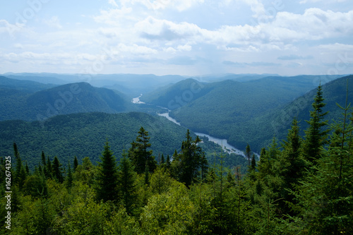 View from the summit over the river in a national parc in Canada