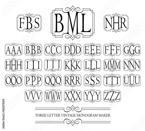 Three letter vintage monogram maker photo