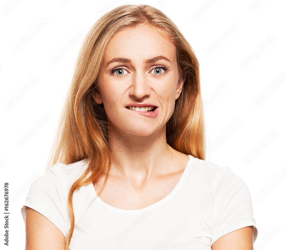 Guilty, frightened woman