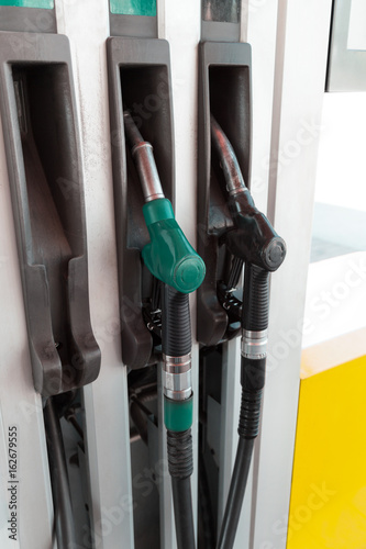 Petrol pumps in a service station