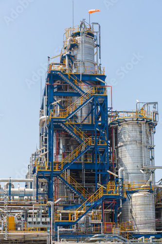 Big structure of oil refinery plant in day time