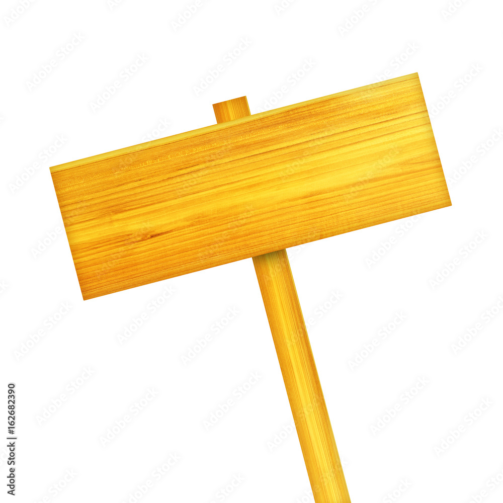 Wooden sign isolated on white