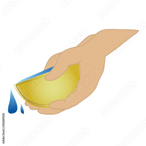 Hands holding holy water. Baptism symbol.