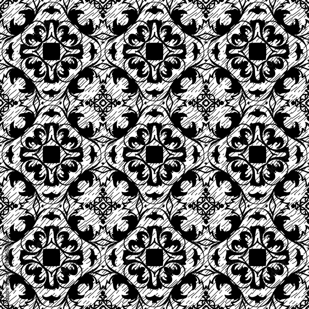 Seamless black and white background pattern