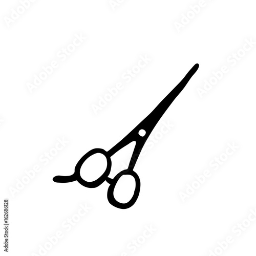 hair cutting scissors doodle icon