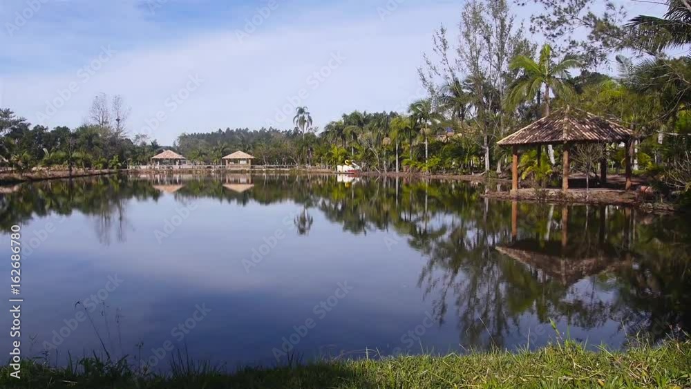 Refelection of Kiosk In A Beautiful Lake - Tilt - Top To Bottom Refelection of Kiosk In A Beautiful Lake - Tilt - Top To Bottom