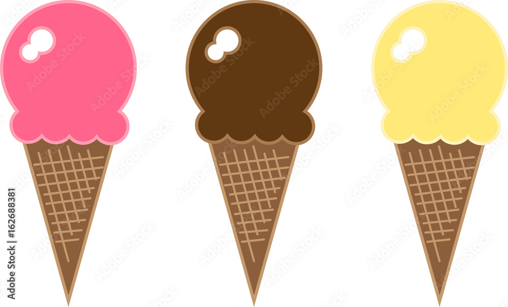 ice cream elements-chocolate, vanilla, strawberry