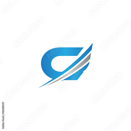 initial letter logo wing etno modern C