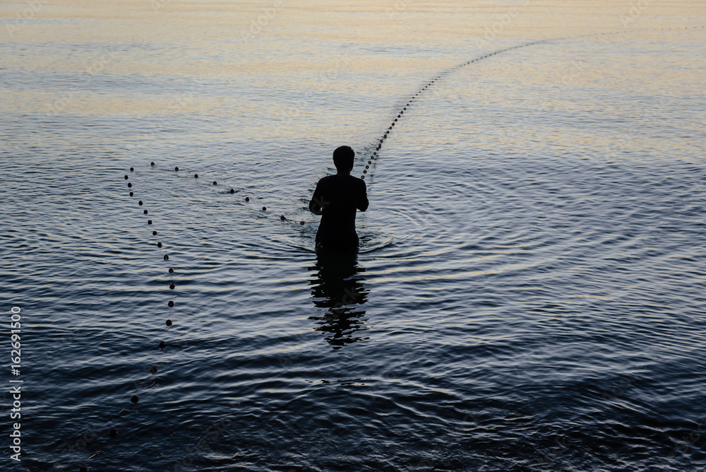 Fisherman's way in the morning