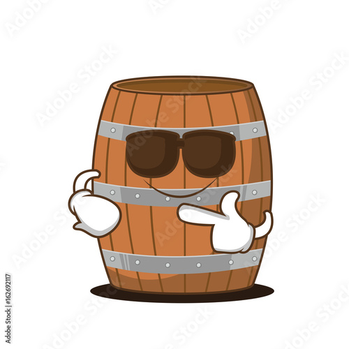 Super cool barrel character cartoon style