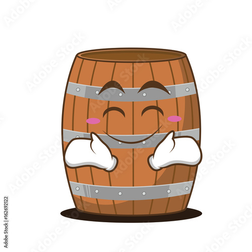 Happy barrel character cartoon style