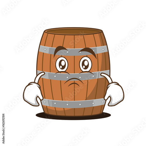 Moody barrel character cartoon style