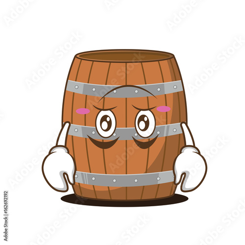 Upside down face barrel character cartoon style