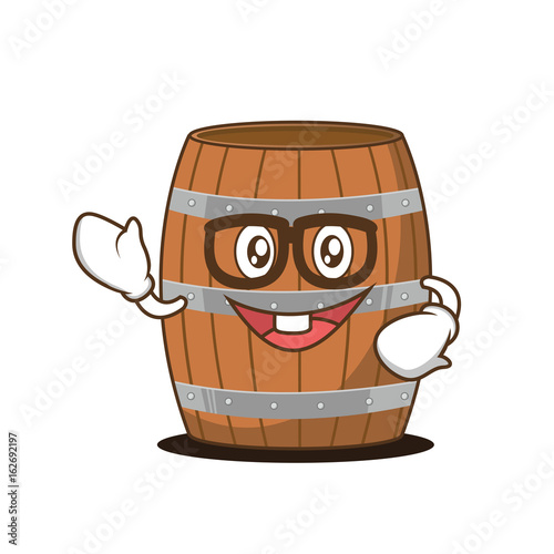 Geek barrel character cartoon style