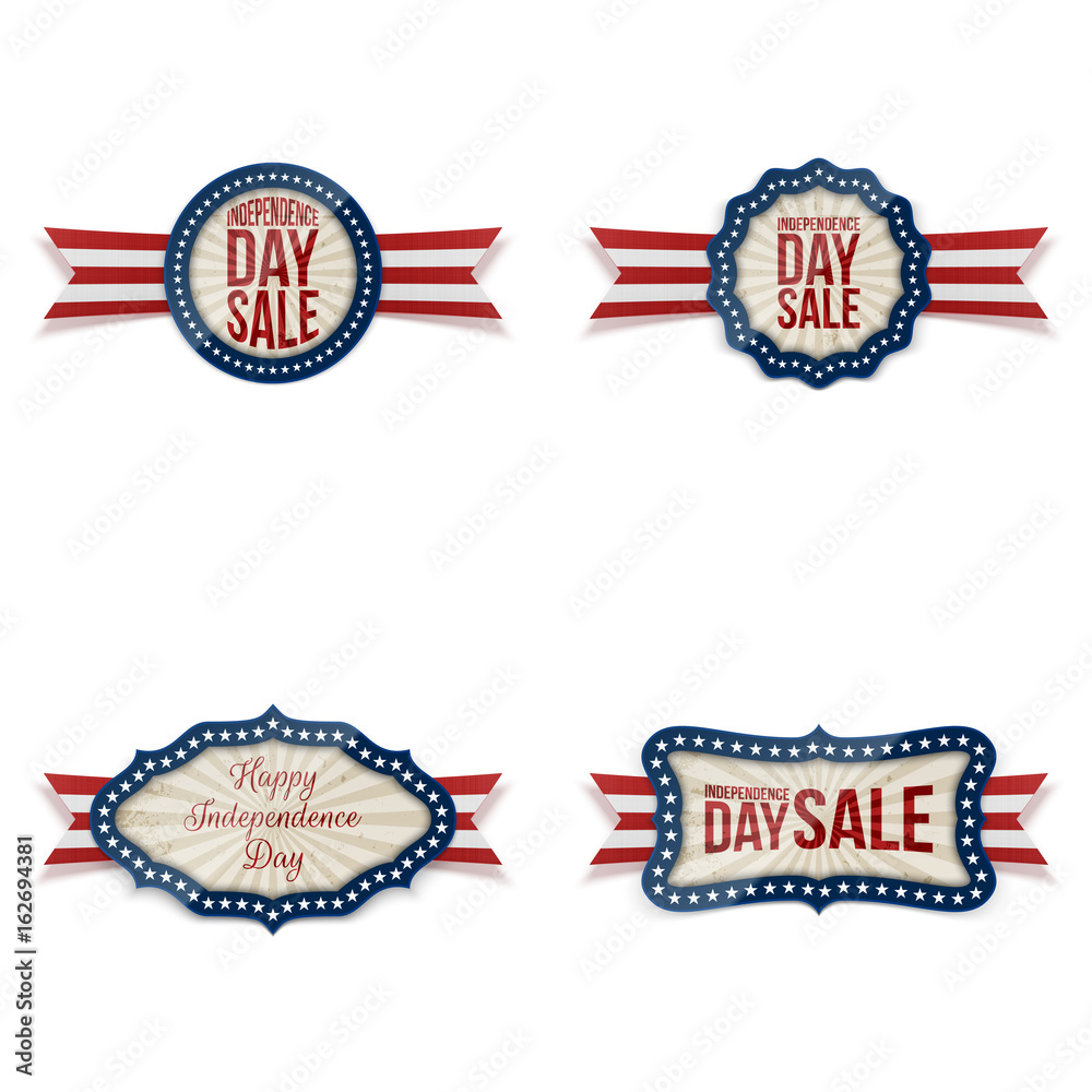 Independence Day realistic Badges Set Independence Day realistic Badges Set