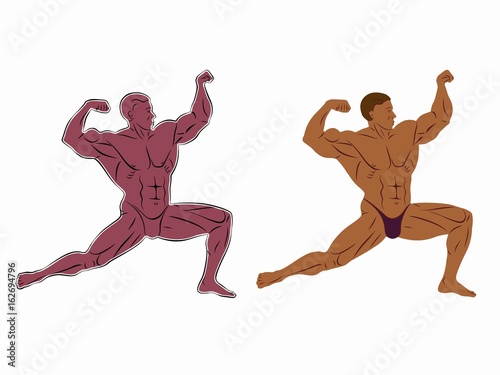 illustration of bodybuilder , vector drawing