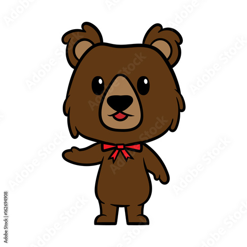 Cartoon Grizzly Bear Character Vector Illustration