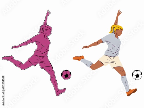 illustration of soccer player, vector draw