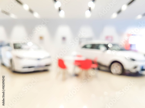 blurred showroom car