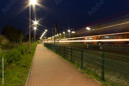 Railway station at night