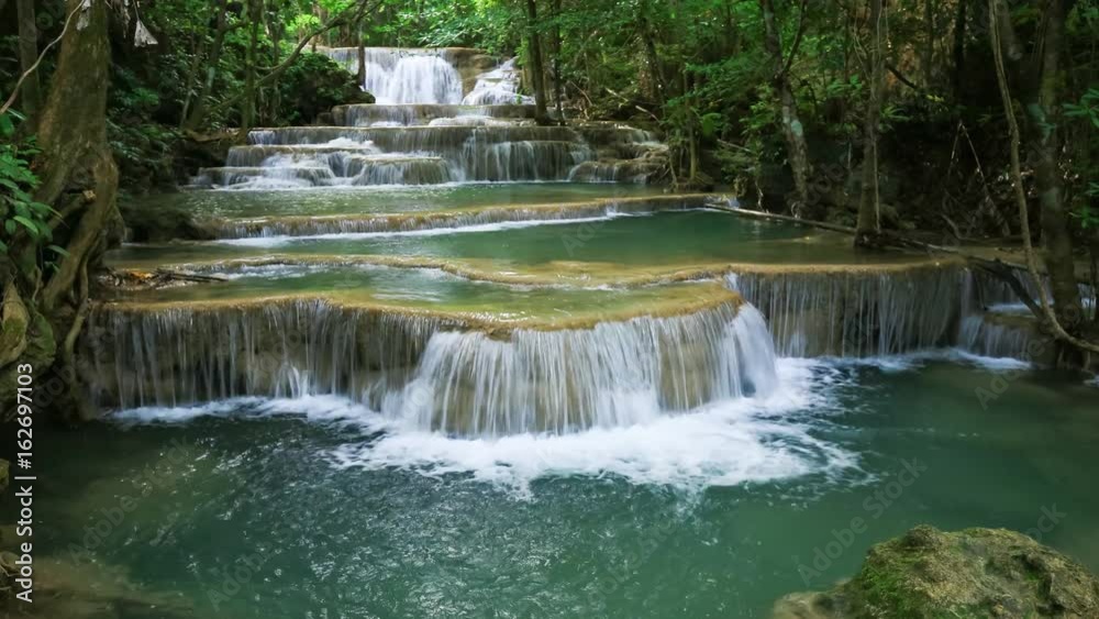 4k Time-lapse of Level 1 of Huay Mae Kamin waterfall in Khuean Srinagarindra National Park, Kanchanaburi Province, Thailand 4k Time-lapse of Level 1 of Huay Mae Kamin waterfall in Khuean Srinagarindra National Park, Kanchanaburi Province, Thailand