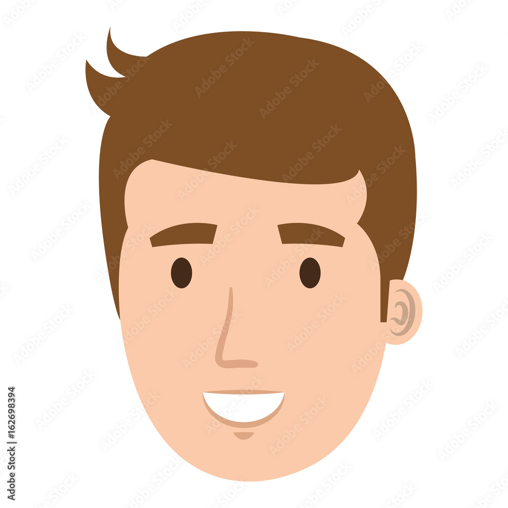 Fototapeta premium young man head avatar character vector illustration design