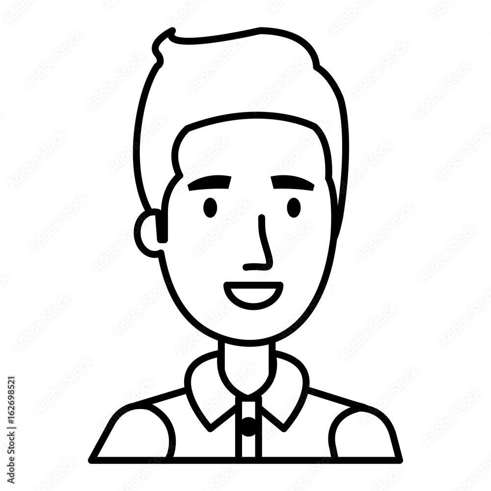 young man model avatar character vector illustration design